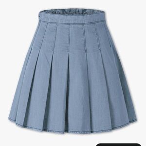 Classic Light Blue Pleated  Skirt